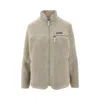 Patagonia Fleece Jacket With Stand-up Collar And Pockets In Neutral