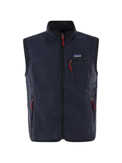 Patagonia Retro Pile Fleece Vest In Blue