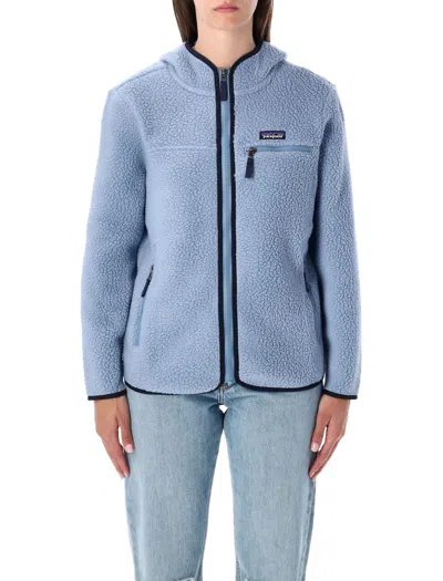 Patagonia Retro Pile 100% Recycled Fleece Hoody In Blue
