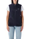 Patagonia Fleece Vest With High Collar And Pockets In Blue