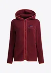 Patagonia Retro Pile Fleece Hooded Jacket In Burgundy