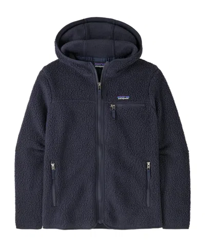 Patagonia Hooded Fleece Jacket In Black