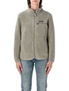 Patagonia Fleece Jacket With Stand-up Collar And Pockets In Gray