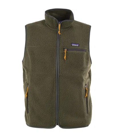Patagonia Retro Pile Fleece Vest In Green