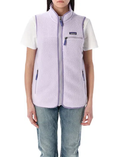 Patagonia Retro High Collar Fleece Vest In Foxglove Purple