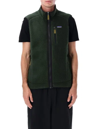 Patagonia Retro Pile Fleece Vest In Green
