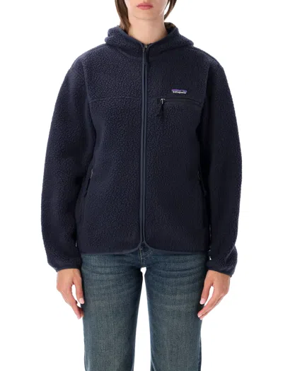 Patagonia Retro Pile Full-zip Hoodie For Women With Boxy Fit In Blue