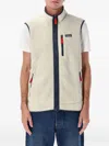 Patagonia Khaki Stand Collar Logo Vest In Neutral