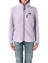 Patagonia Retro Shearling Fleece Jacket With Zip Pockets In Foxglove Purple