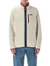 Patagonia Soft Fleece Jacket With Contrasting Trim In Neutral