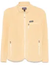 Patagonia High Collar Shearling Fleece Jacket In Yellow