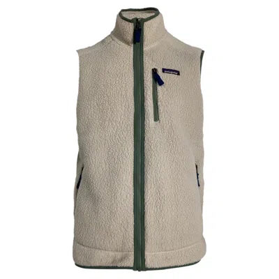 Patagonia Retro Pile Sheared Vest Jacket In Cream Polyester In White