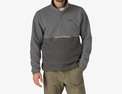 Patagonia Retro Pile Snap Fleece Pullover In Forge Grey In Multi