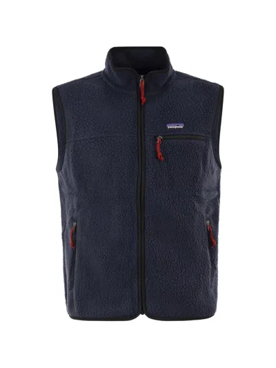 Patagonia Retro Pile Fleece Vest In Blue