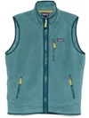 Patagonia Recycled Shearling Zip-up Vest In Blue