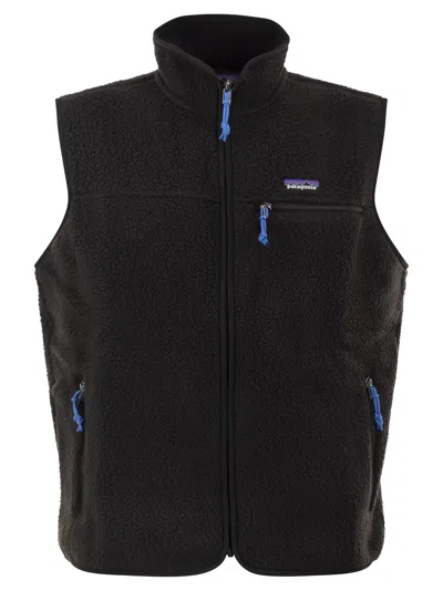 Patagonia Retro Pile Vest In Recycled Polyester Fleece In Black