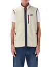 Patagonia Textured Fleece Vest With High Collar In Multi
