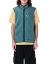 Patagonia Recycled Shearling Zip-up Vest In Wetland Blue
