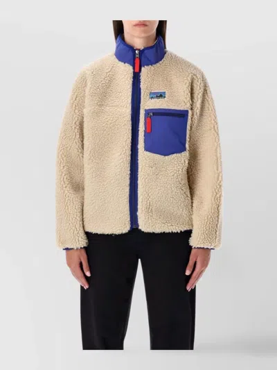 Patagonia Retro Style High Collar Jacket In Neutral