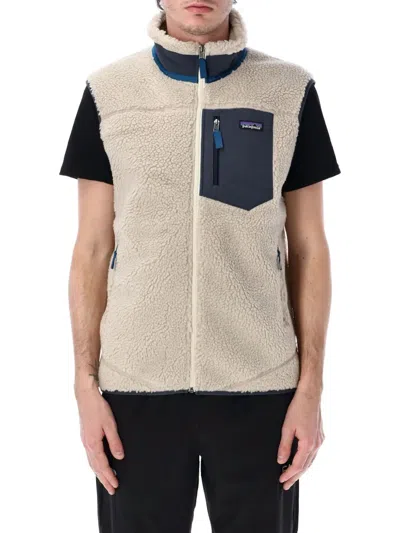 Patagonia Sleeveless Textured Vest With High Collar In Multi