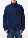Patagonia Blue Stand Collar Logo Jacket In Blue