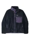 Patagonia Casual Fleece Texture Jacket With High Collar In Blue