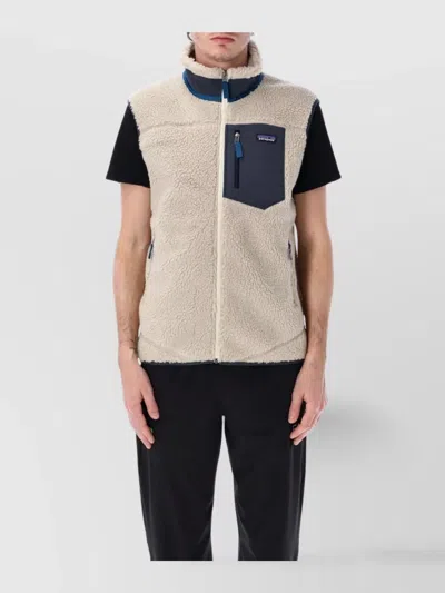 Patagonia Retro-x High Neck Sleeveless Vest In Neutral