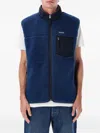 Patagonia Regular Fit Fleece Vest With Zippered Pockets In Blue