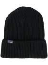 Patagonia Fisherman S Rolled Ribbed Beanie In Black