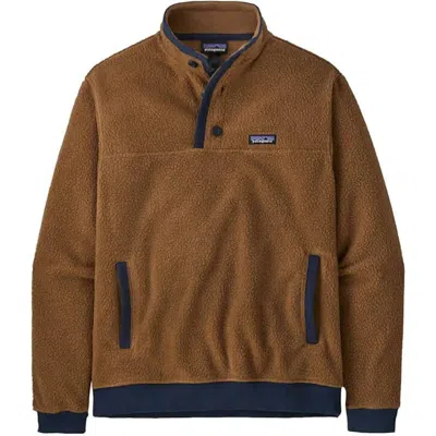 Patagonia Shearling Button Pullover In Brown