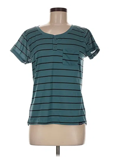 Pre-owned Patagonia Short Sleeve Henley Shirt In Teal
