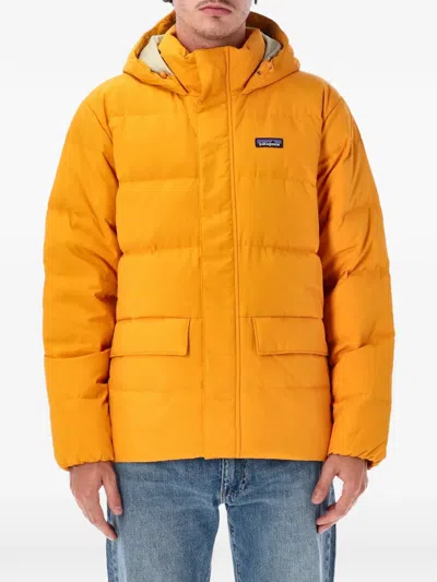 Patagonia Sisar Quilted Hooded Padded Coat In Orange