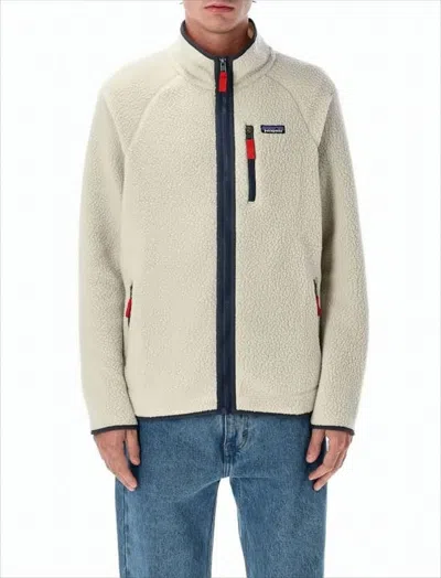 Patagonia Soft Fleece Jacket With Contrasting Trim In Neutral