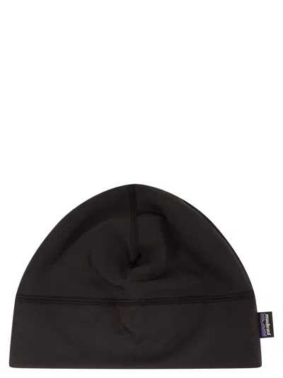 Patagonia Stretch Recycled Polyester Technical Beanie In Black