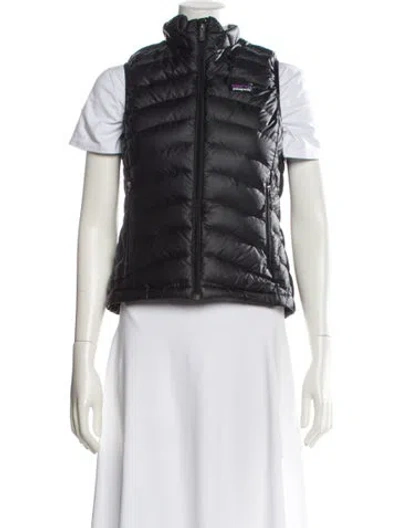 Pre-owned Patagonia Striped Down Jacket In Black