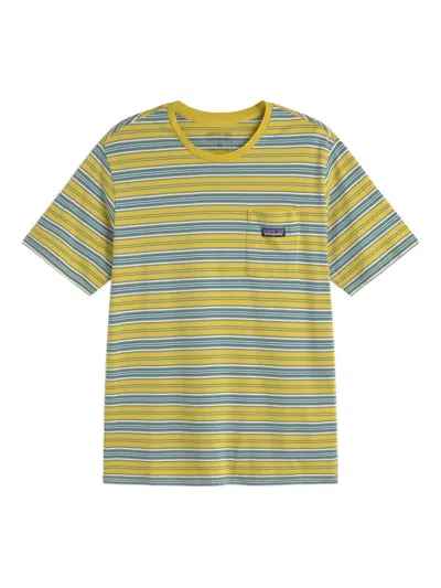 Patagonia Striped Pocket T-shirt In Green