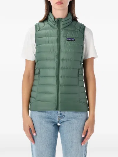 Patagonia Down Sweater Vest Lightweight Packable Warmth In Green
