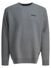 Patagonia Long Sleeve Cotton Blend Logo T-shirt In Gray