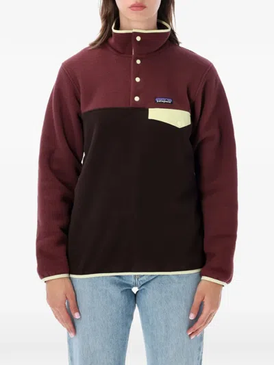 Patagonia Synchilla Snap-t Colour-block Sweatshirt In Brown
