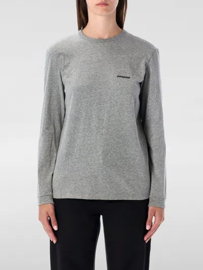 Patagonia Long-sleeved Logo T-shirt In Brown
