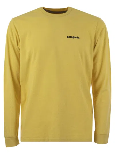 Patagonia T Shirt With Logo Long Sleeves In Yellow