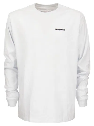 Patagonia T-shirt With Logo Long Sleeves In White