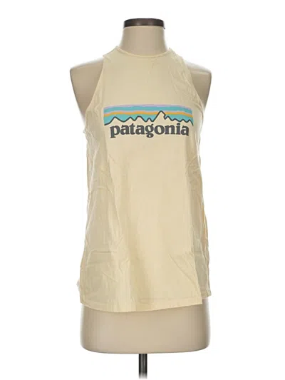 Pre-owned Patagonia Tank Top Tan Halter Neckline Tops In Brown