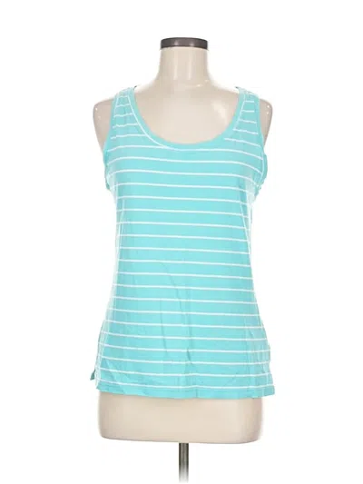 Pre-owned Patagonia Tank Top Teal Halter Neckline Tops In Blue