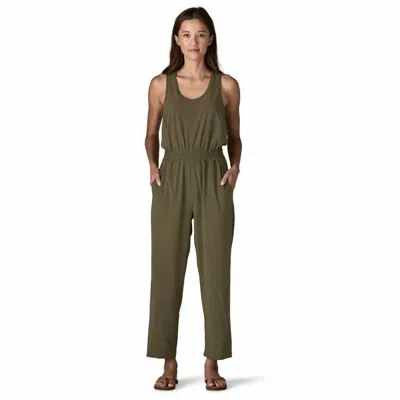 Patagonia Terrebonne Traveler Jumpsuit In Basin Green