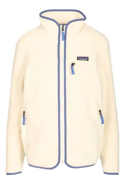 Patagonia Textured Fleece Jacket With Full Zipper In Neutral