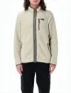 Patagonia Textured Fleece Jacket With High Collar In Neutral