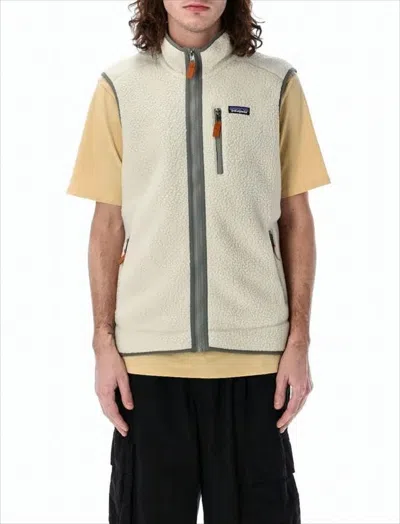 Patagonia Textured Fleece-like Vest With Zippered Pockets In Neutral