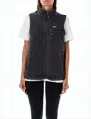 Patagonia Textured Fleece Vest With High Collar And Zippered Pockets In Black