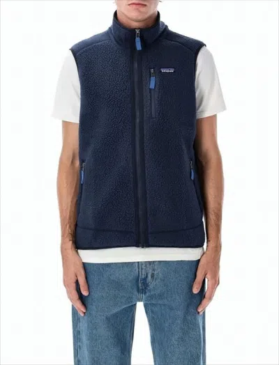 PATAGONIA TEXTURED FLEECE VEST WITH HIGH COLLAR
